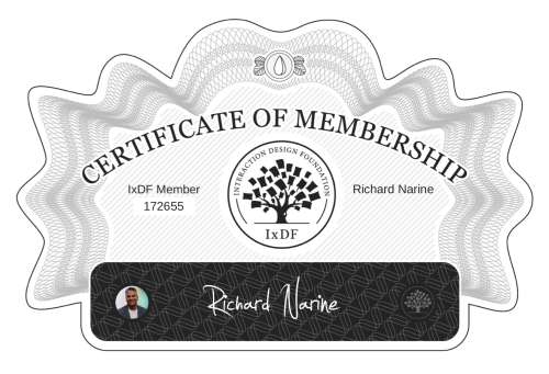 Richard's Certificate of membership