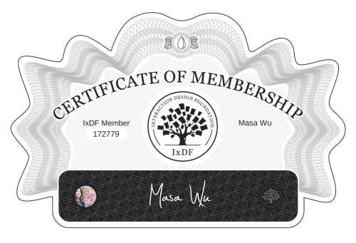 Masa's Certificate of membership