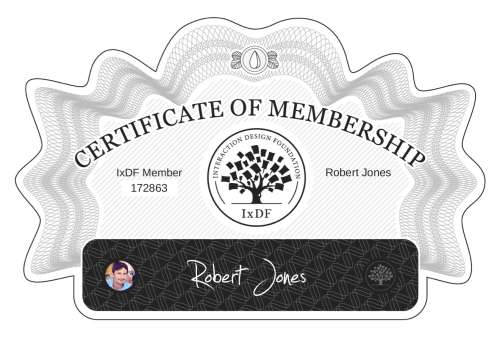 Robert's Certificate of membership