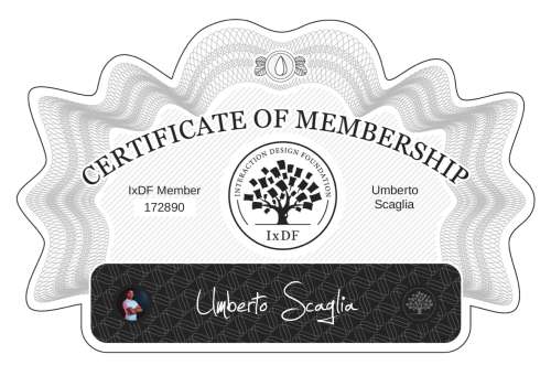 Umberto's Certificate of membership