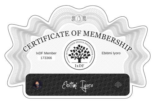 Ebitimi's Certificate of membership
