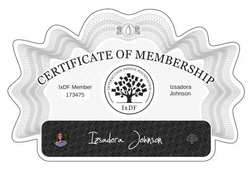 Izsadora's Certificate of membership
