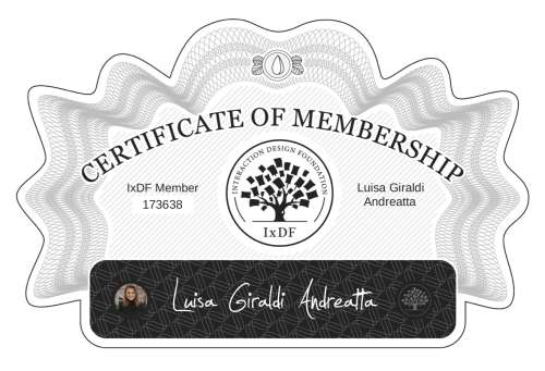 Luisa's Certificate of membership
