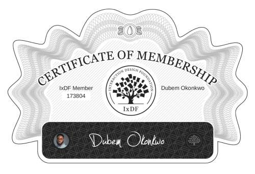 Dubem's Certificate of membership