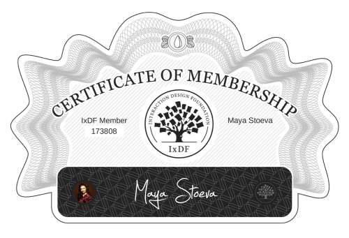 Maya's Certificate of membership