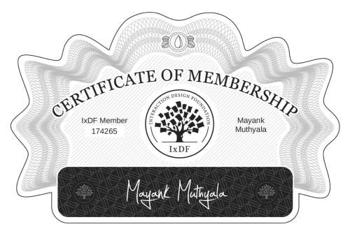 Mayank's Certificate of membership