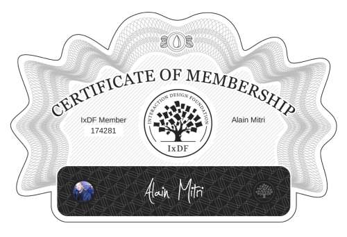 Alain's Certificate of membership