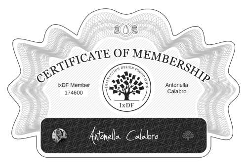 Antonella's Certificate of membership