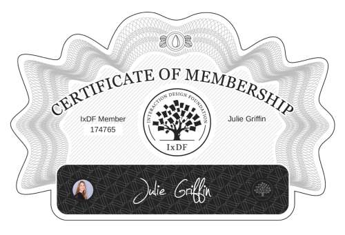 Julie's Certificate of membership