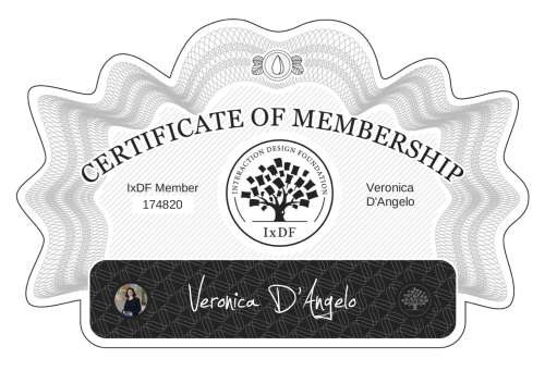 Veronica's Certificate of membership