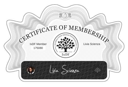 Livia's Certificate of membership