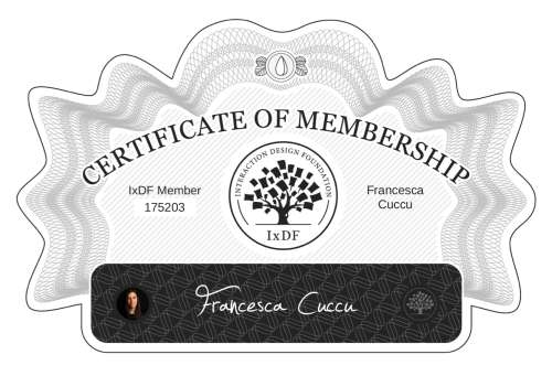 Francesca's Certificate of membership
