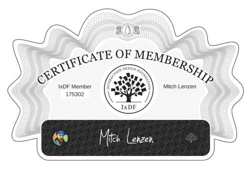 Mitch's Certificate of membership