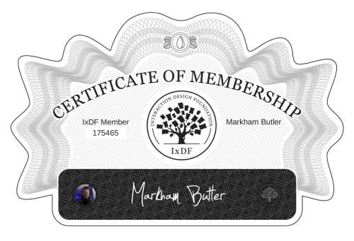 Markham's Certificate of membership