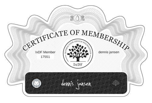 dennis's Certificate of membership