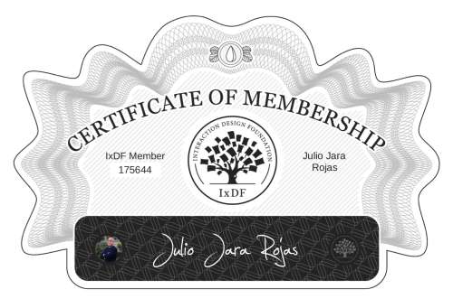 Julio's Certificate of membership