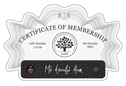 Md Ashraful Alam's Certificate of membership