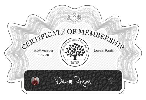 Devam's Certificate of membership