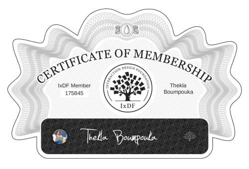 Thekla's Certificate of membership