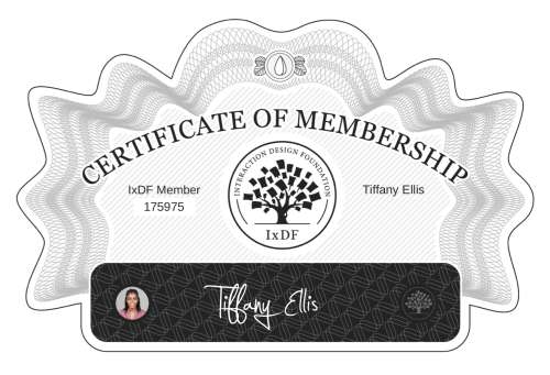 Tiffany's Certificate of membership