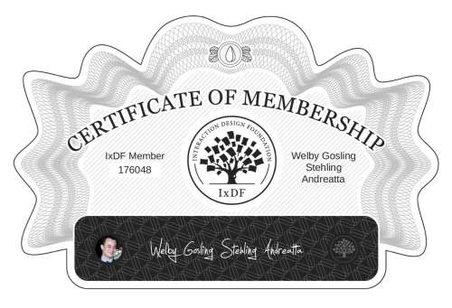 Welby's Certificate of membership