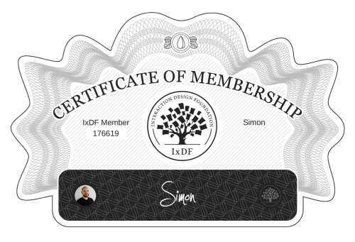 Simon's Certificate of membership