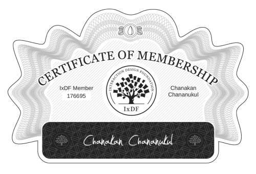 Chanakan's Certificate of membership