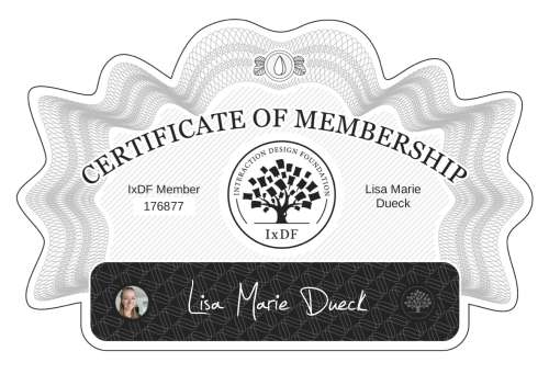 Lisa's Certificate of membership