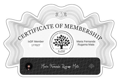 Maria's Certificate of membership