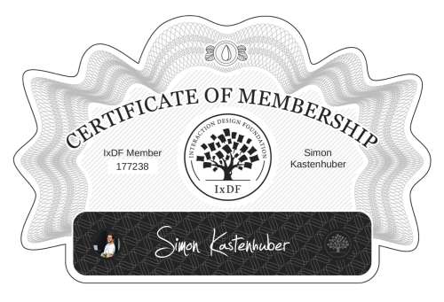 Simon's Certificate of membership