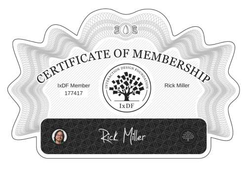 Rick's Certificate of membership