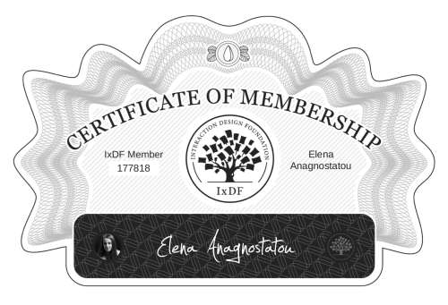 Elena's Certificate of membership