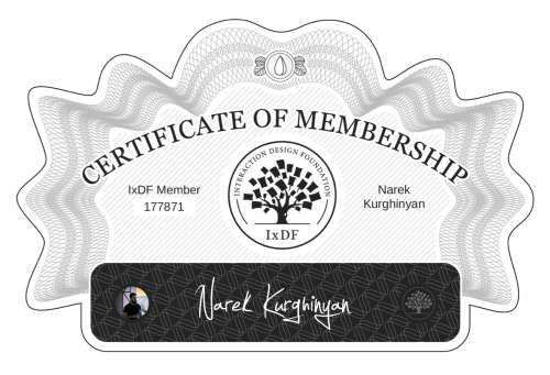 Narek's Certificate of membership