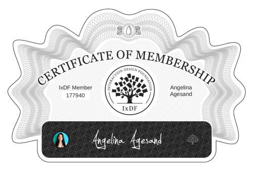 Angelina's Certificate of membership