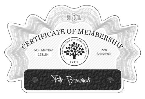 Piotr's Certificate of membership