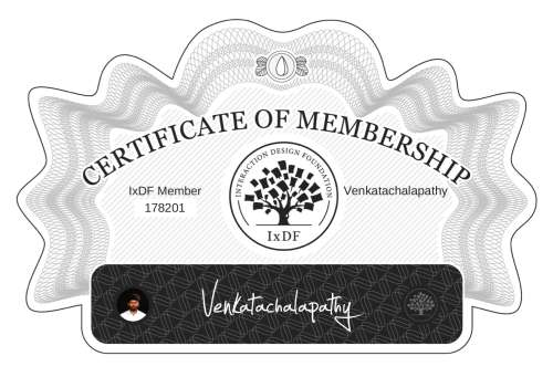 Venkatachalapathy's Certificate of membership