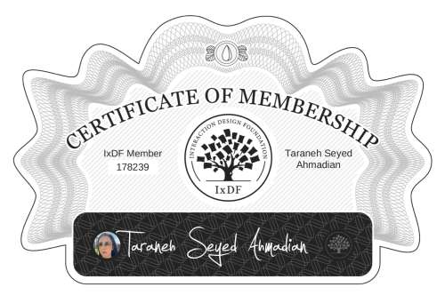 Taraneh's Certificate of membership