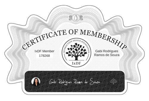 Gabi's Certificate of membership