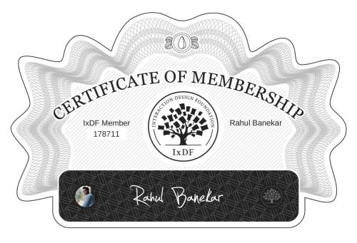 Rahul's Certificate of membership