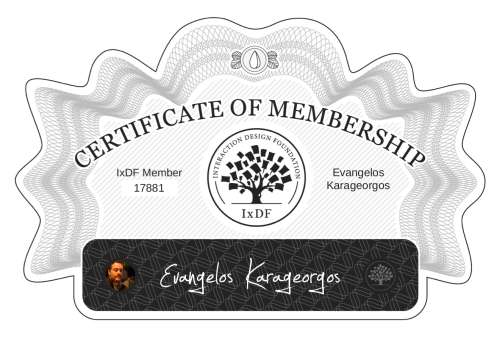 Evangelos's Certificate of membership