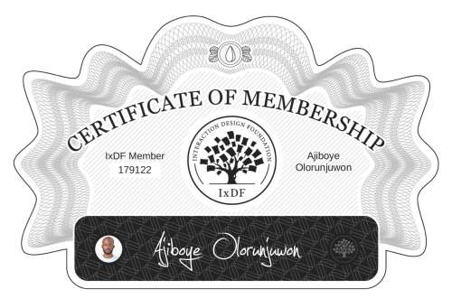 Ajiboye's Certificate of membership