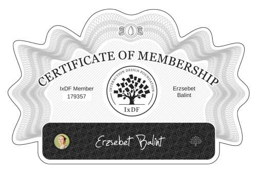 Erzsébet's Certificate of membership
