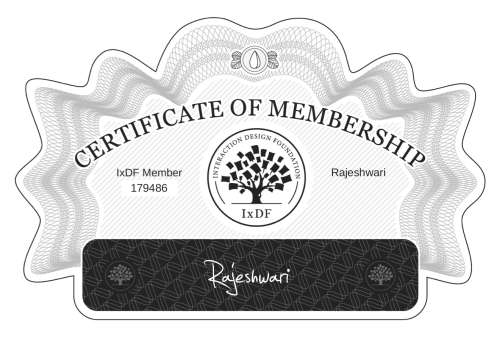 Rajeshwari's Certificate of membership