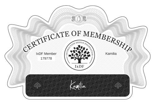 Kamilia's Certificate of membership