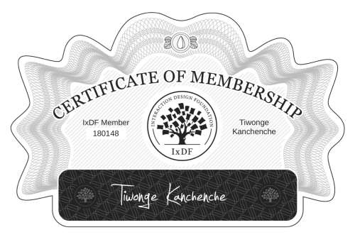 Tiwonge's Certificate of membership