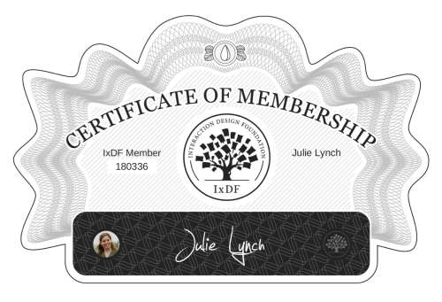 Julie's Certificate of membership