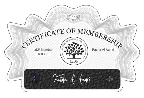 Fatma's Certificate of membership