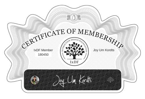 Joy's Certificate of membership
