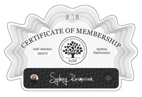 Sydney's Certificate of membership