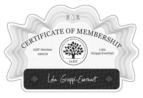 Lola's Certificate of membership